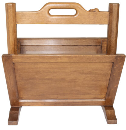 ROBERT MOUSEMAN THOMPSON OAK MAGAZINE RACK - Image 4
