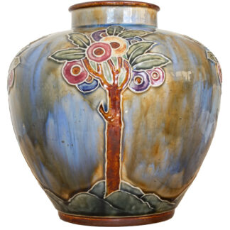 ROYAL DOULTON ART NOUVEAU TREE DESIGN VASE BY MAUD BOWDEN
