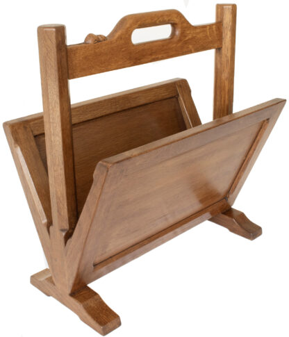 ROBERT MOUSEMAN THOMPSON OAK MAGAZINE RACK - Image 6