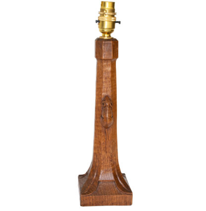 ROBERT MOUSEMAN THOMPSON VINTAGE OAK TABLE LAMP