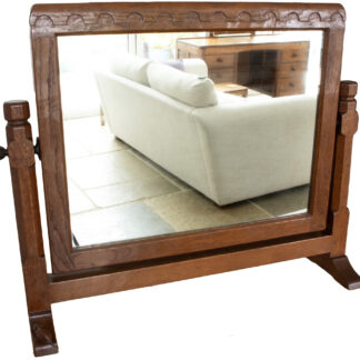 ROBERT MOUSEMAN THOMPSON EARLY OAK TABLE MIRROR