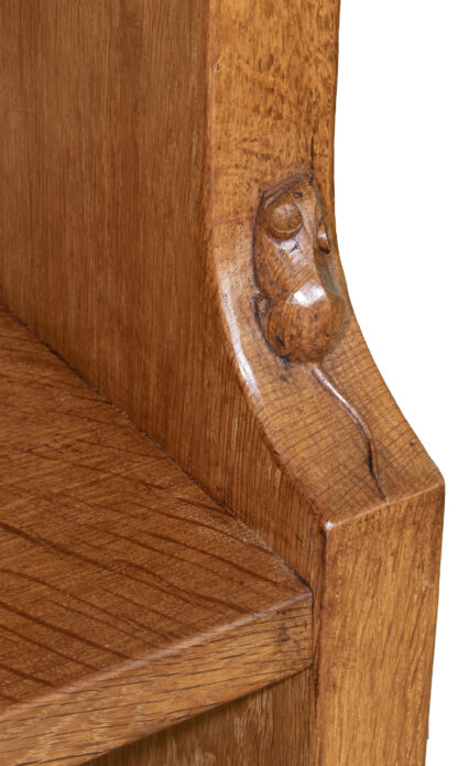 ROBERT MOUSEMAN THOMPSON BESPOKE 4 FOOT HIGH OAK ADZED BOOKCASE - Image 13