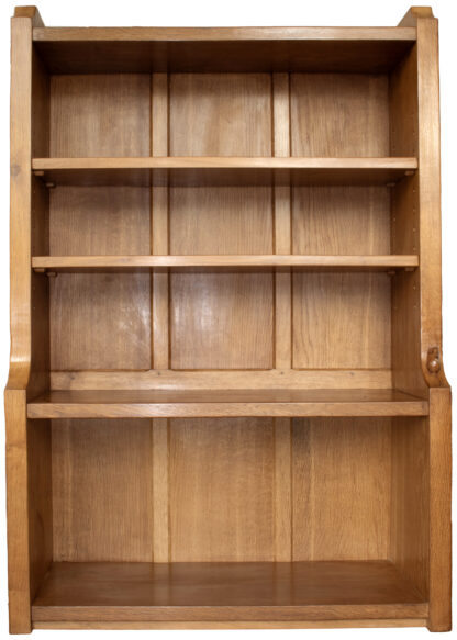 ROBERT MOUSEMAN THOMPSON BESPOKE 4 FOOT HIGH OAK ADZED BOOKCASE - Image 4