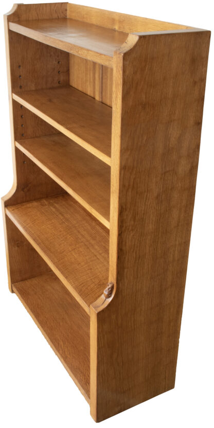 ROBERT MOUSEMAN THOMPSON BESPOKE 4 FOOT HIGH OAK ADZED BOOKCASE - Image 6