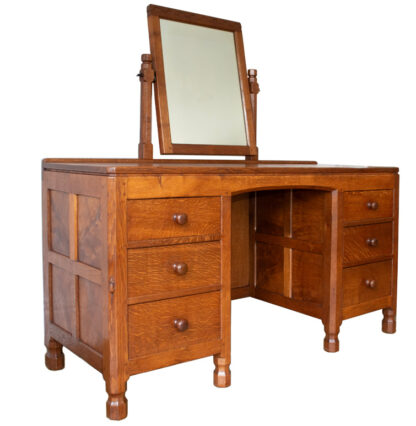 ROBERT MOUSEMAN THOMPSON EARLY ADZED OAK DRESSING TABLE