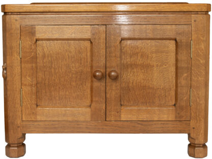 ROBERT MOUSEMAN THOMPSON OAK MEDIA CUPBOARD - Image 2