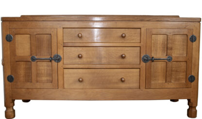 ROBERT MOUSEMAN THOMPSON OAK ADZED TOP SIDEBOARD - Image 2