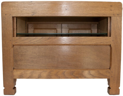 ROBERT MOUSEMAN THOMPSON OAK MEDIA CUPBOARD - Image 11