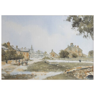 AN ERIC THOMPSON WATERCOLOUR OF COTHERSTONE