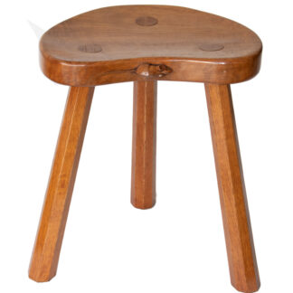 ROBERT MOUSEMAN THOMPSON THREE LEGGED CALF STOOL