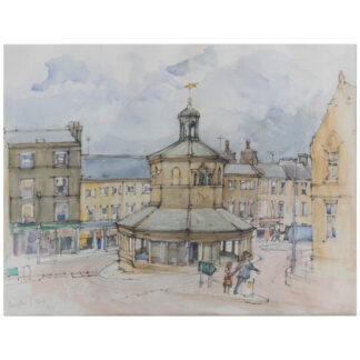 DOUGLAS PITTUCK WATERCOLOUR OF THE MARKET CROSS IN BARNARD CASTLE