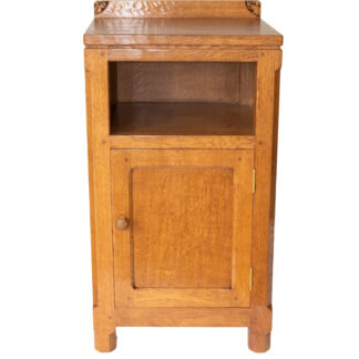 WILF SQUIRRELMAN HUTCHINSON ADZED OAK BEDSIDE CUPBOARD