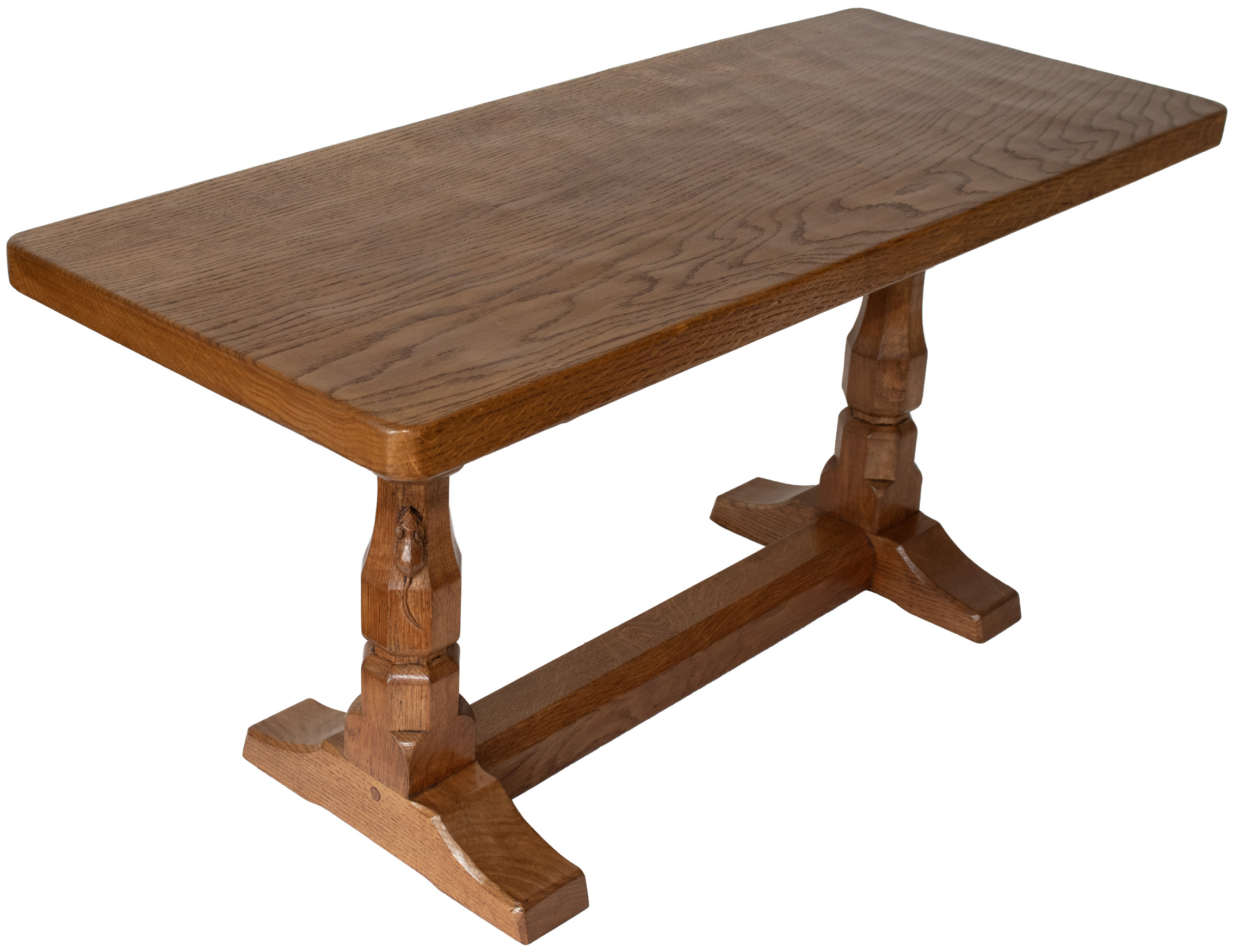 ROBERT MOUSEMAN THOMPSON 3 FOOT OAK RECTANGULAR COFFEE TABLE - Image 2