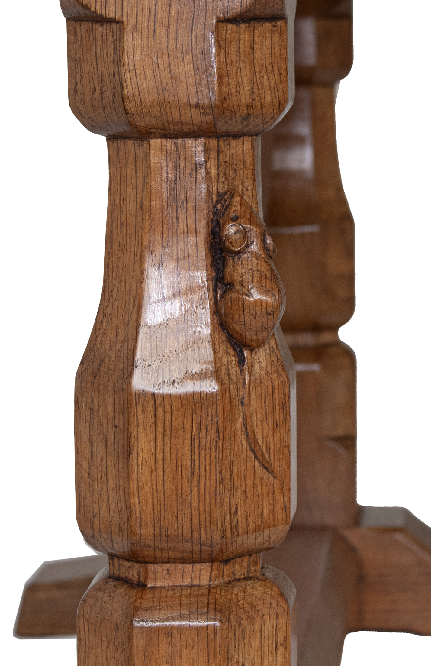 ROBERT MOUSEMAN THOMPSON 3 FOOT OAK RECTANGULAR COFFEE TABLE - Image 14