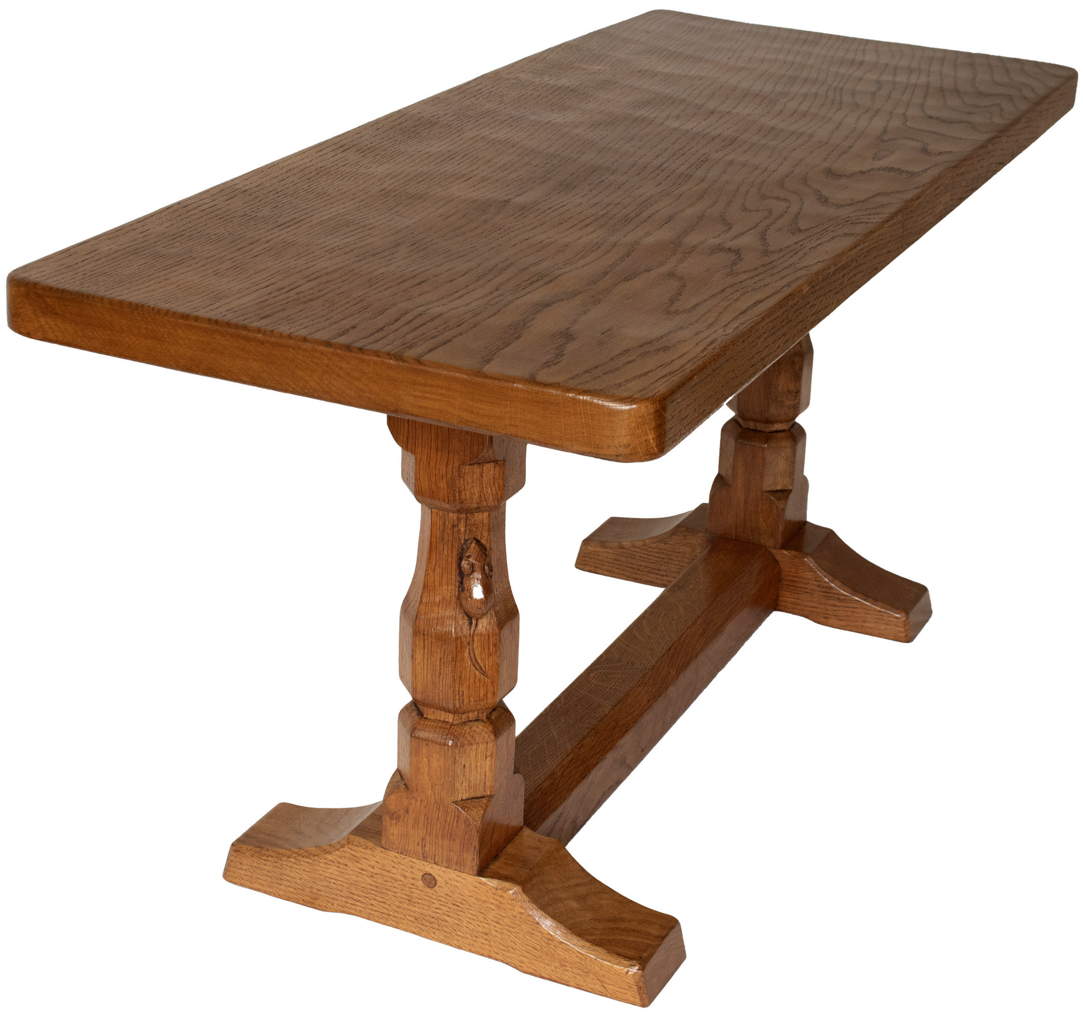 ROBERT MOUSEMAN THOMPSON 3 FOOT OAK RECTANGULAR COFFEE TABLE - Image 4