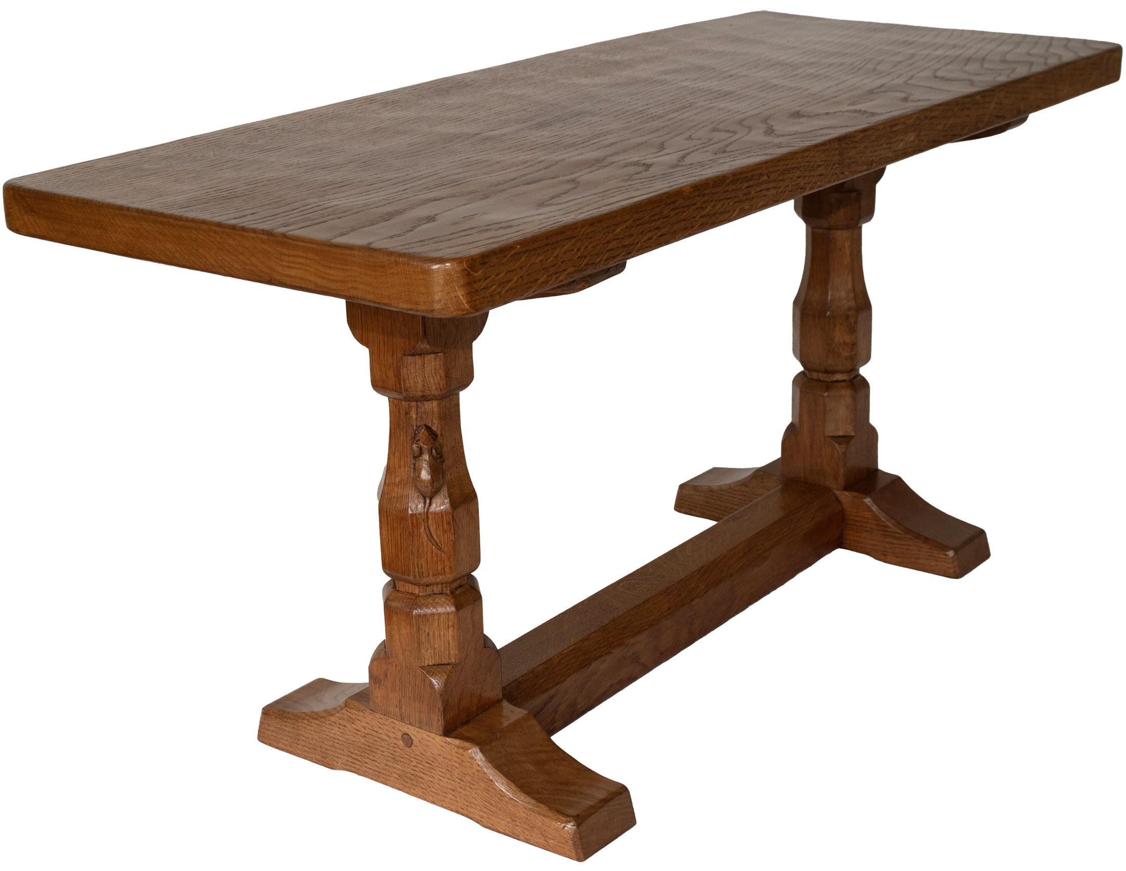 ROBERT MOUSEMAN THOMPSON 3 FOOT OAK RECTANGULAR COFFEE TABLE - Image 5