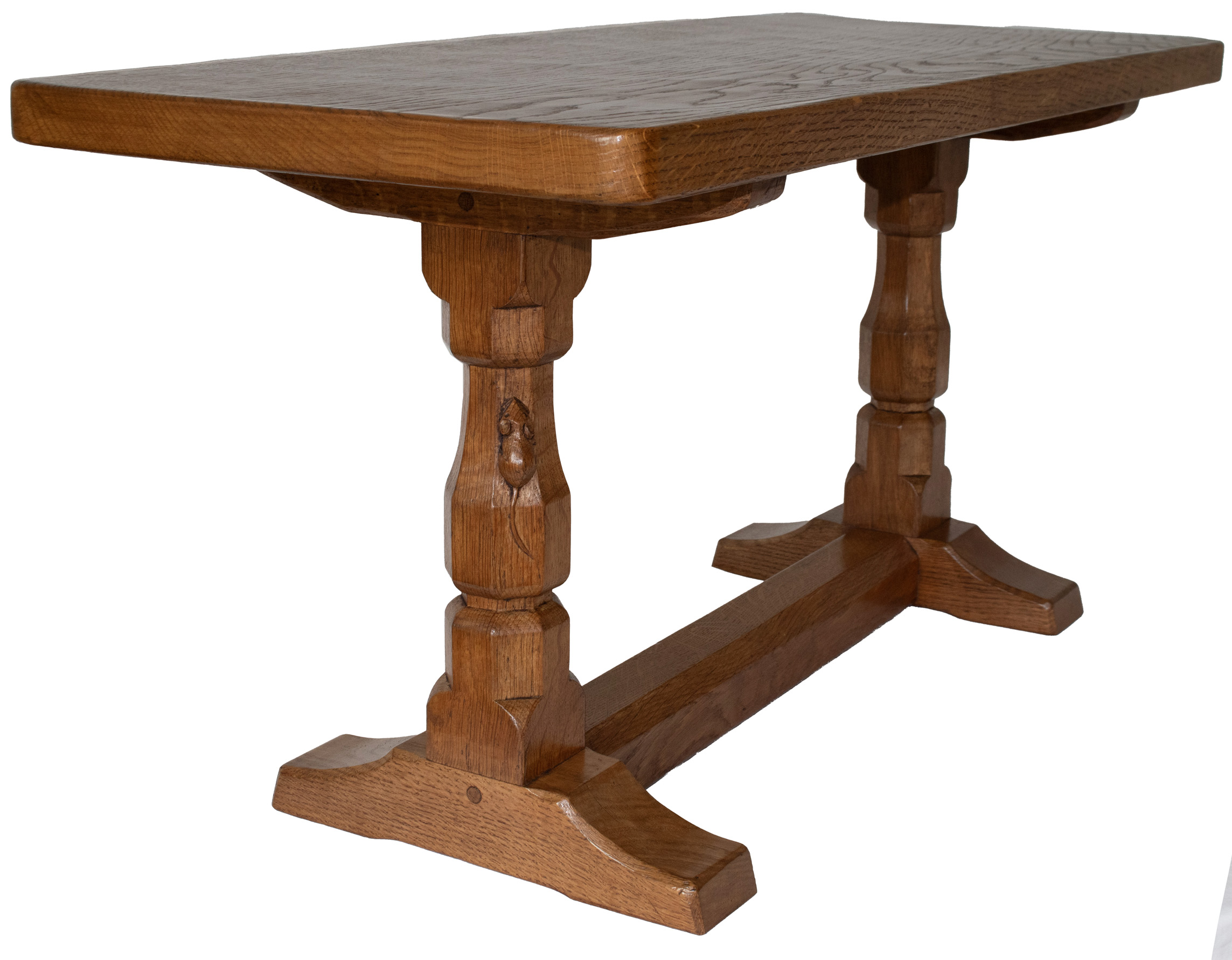 ROBERT MOUSEMAN THOMPSON 3 FOOT OAK RECTANGULAR COFFEE TABLE - Image 7