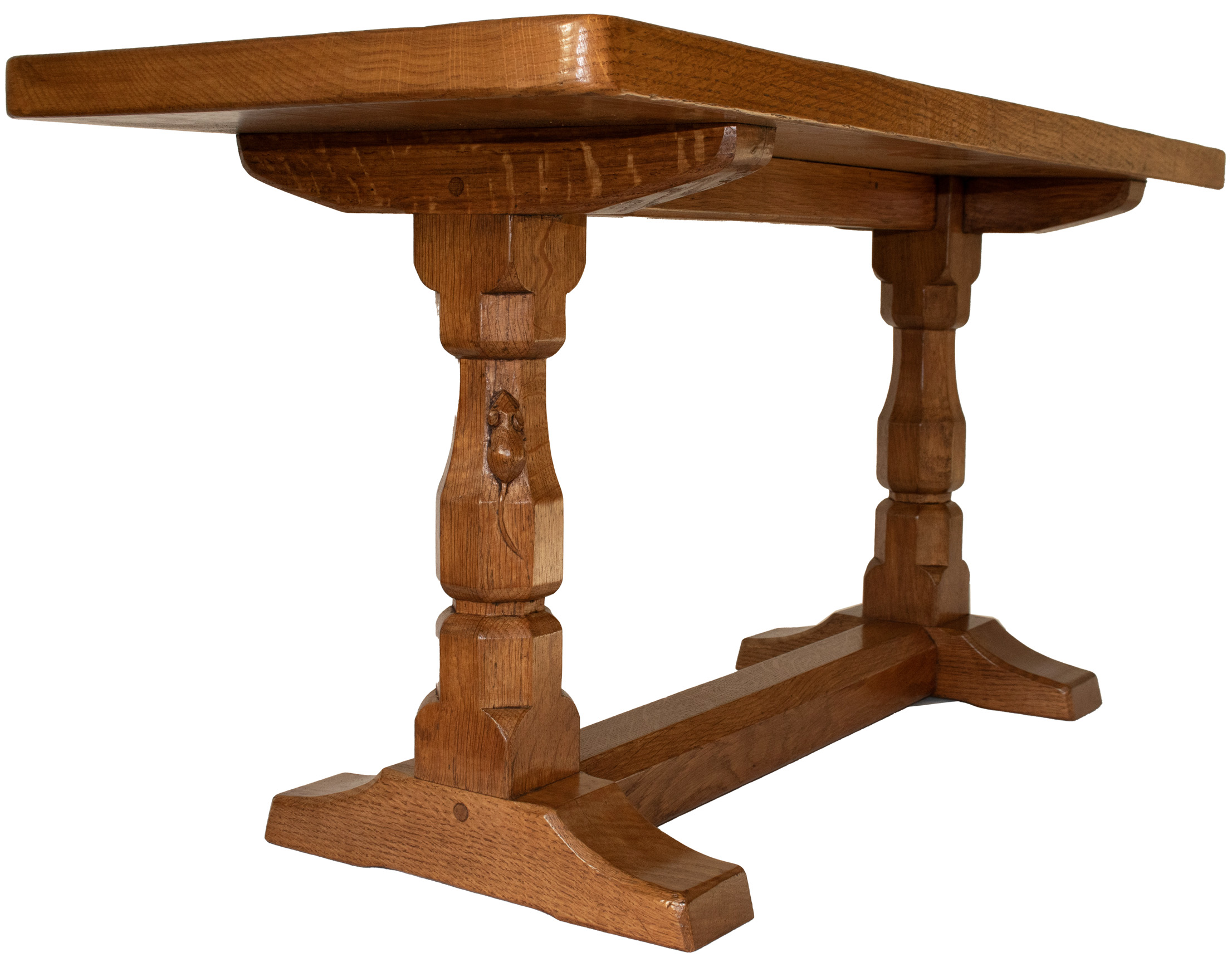 ROBERT MOUSEMAN THOMPSON 3 FOOT OAK RECTANGULAR COFFEE TABLE - Image 8