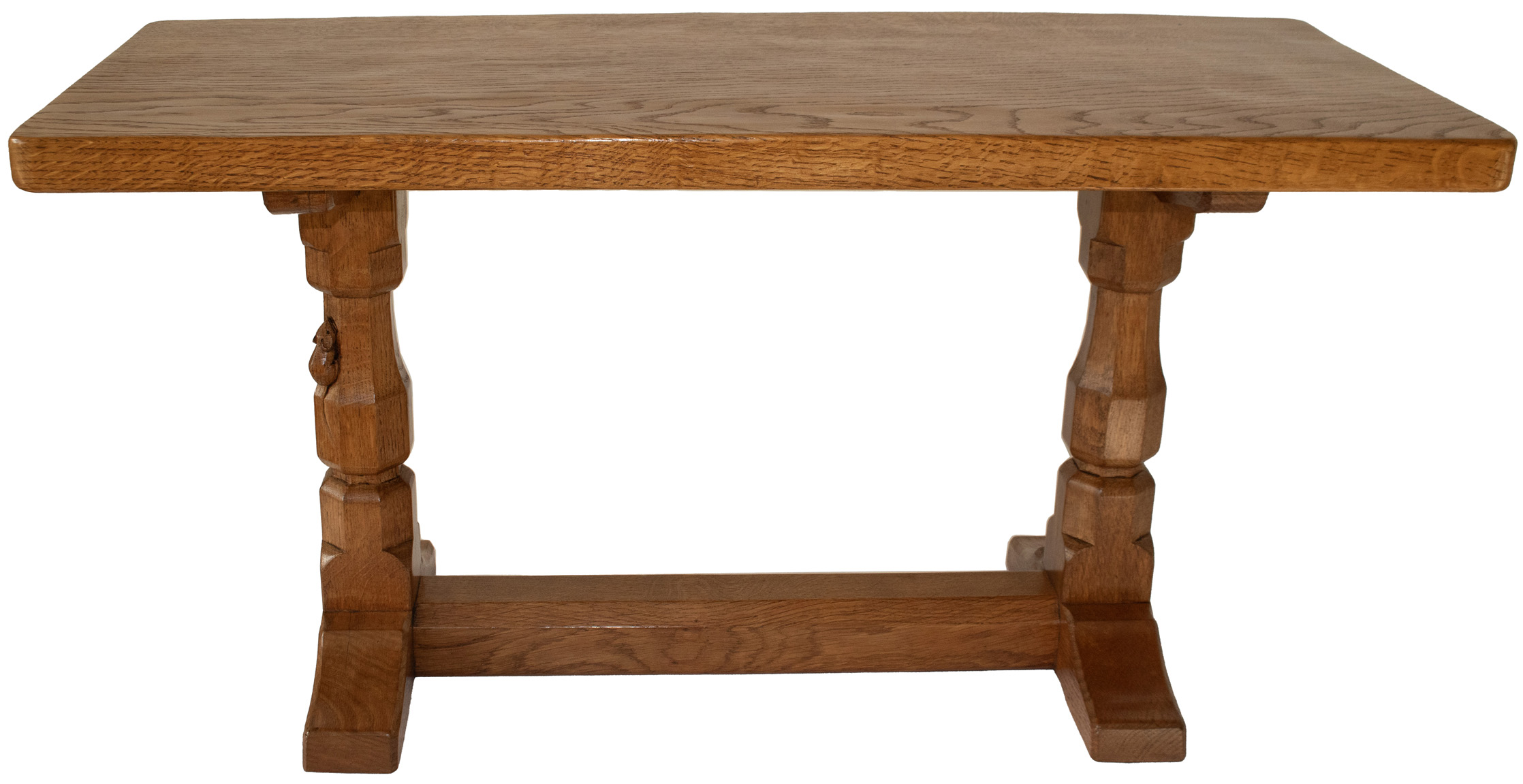 ROBERT MOUSEMAN THOMPSON 3 FOOT OAK RECTANGULAR COFFEE TABLE - Image 9