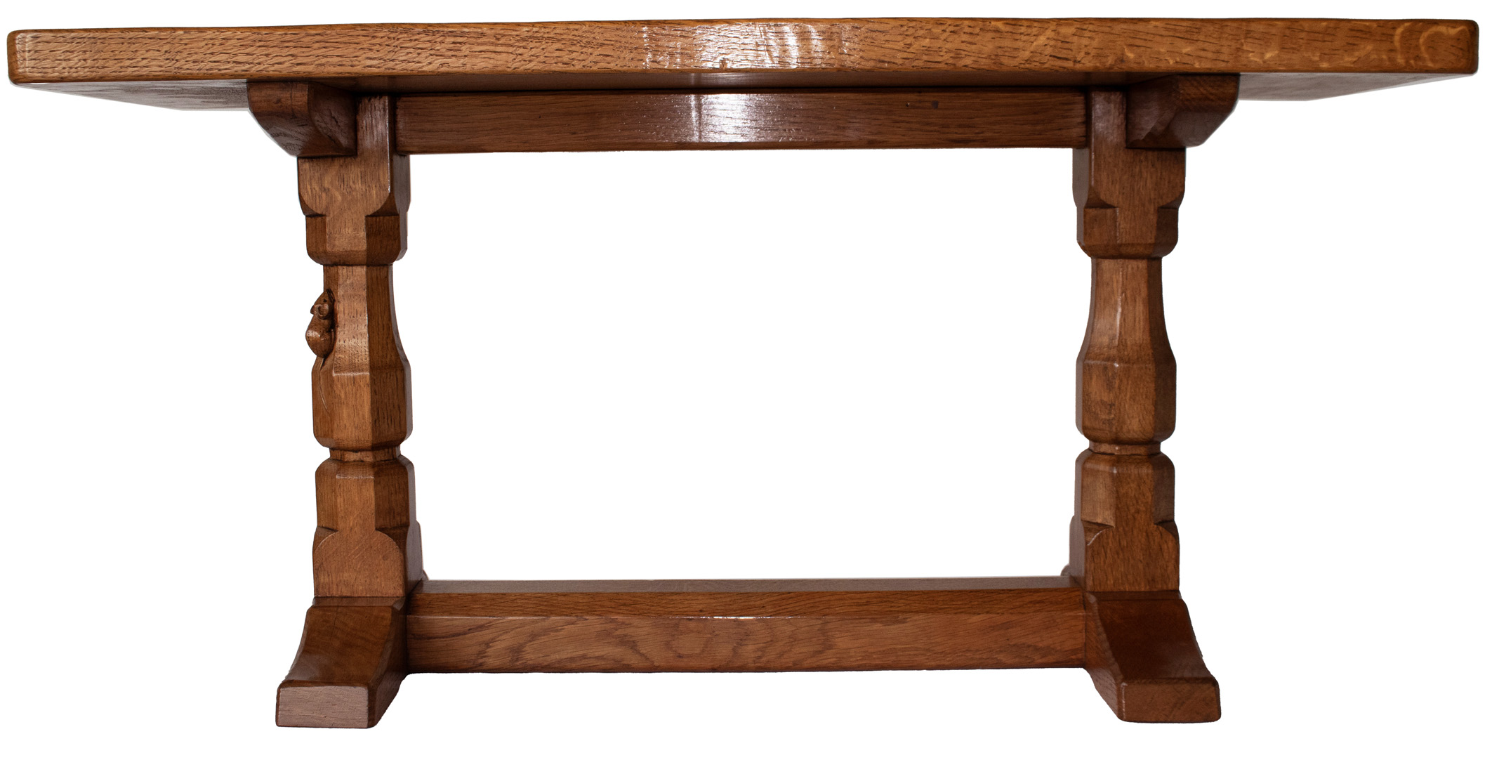 ROBERT MOUSEMAN THOMPSON 3 FOOT OAK RECTANGULAR COFFEE TABLE - Image 10