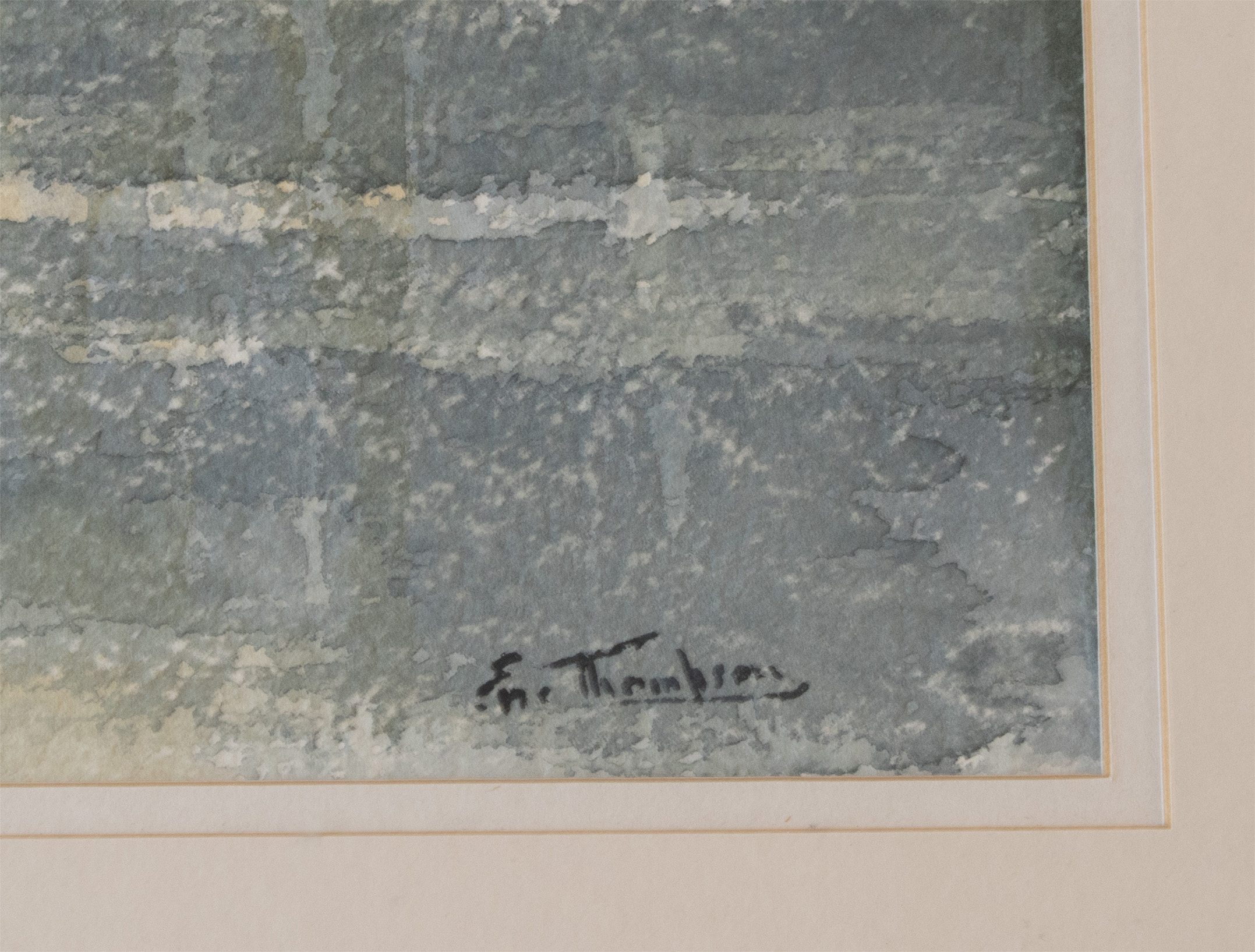 ERIC THOMPSON LARGE WATERCOLOUR OF THE RIVER TEES AT BARNARD CASTLE - Image 4