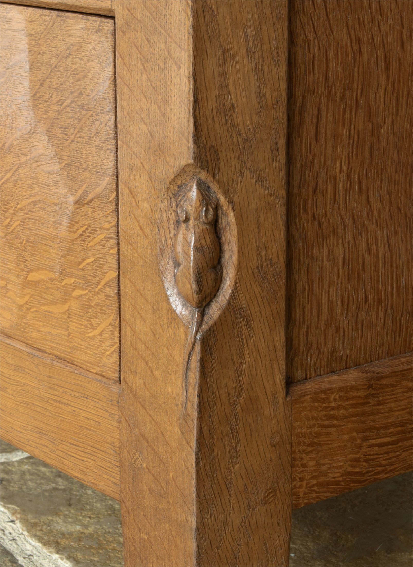 ROBERT MOUSEMAN THOMPSON VINTAGE ADZED OAK TALLBOY/AUMBREY - Image 13