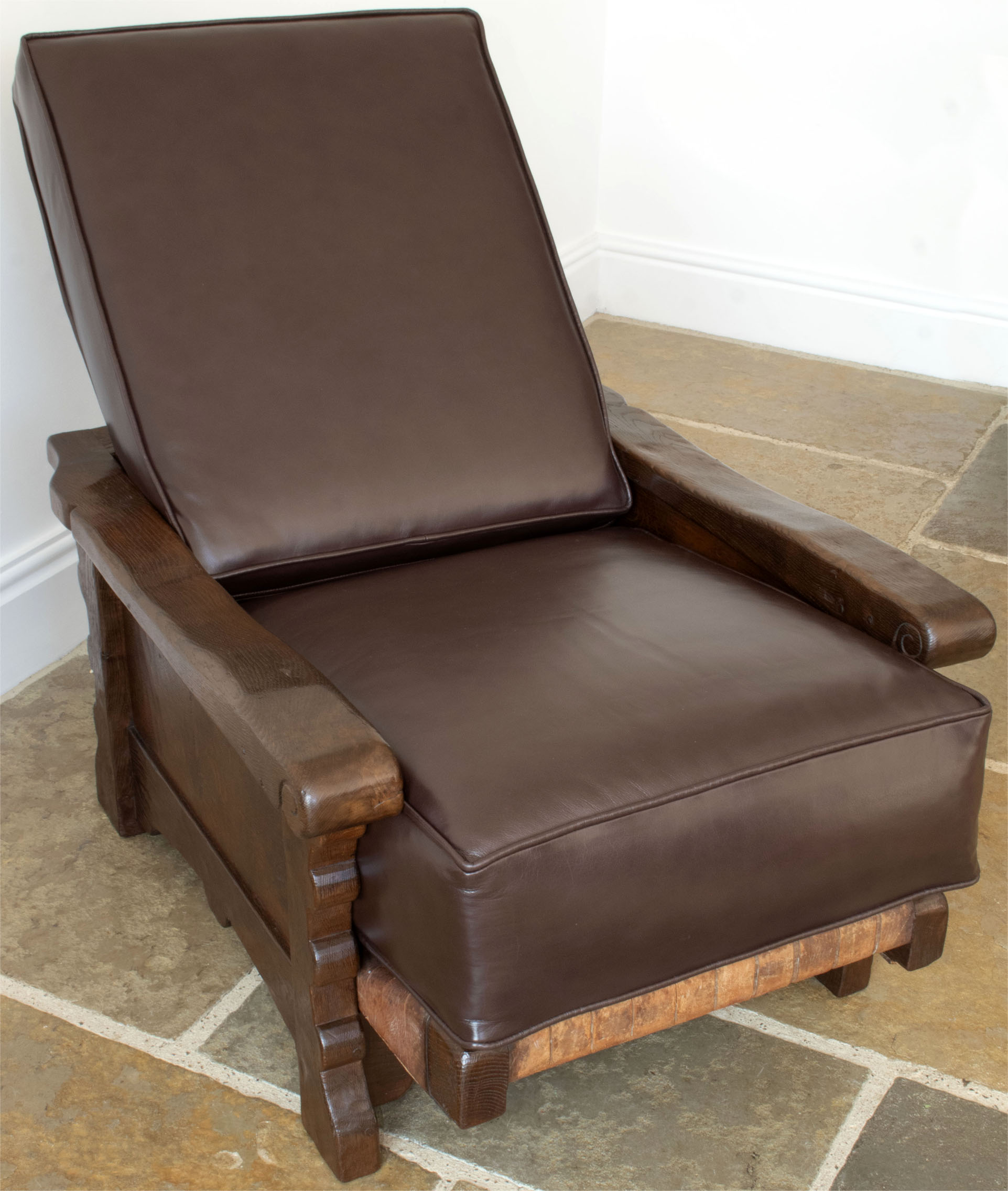 ROBERT MOUSEMAN THOMPSON RARE EARLY OAK RECLINING CHAIR - Image 13