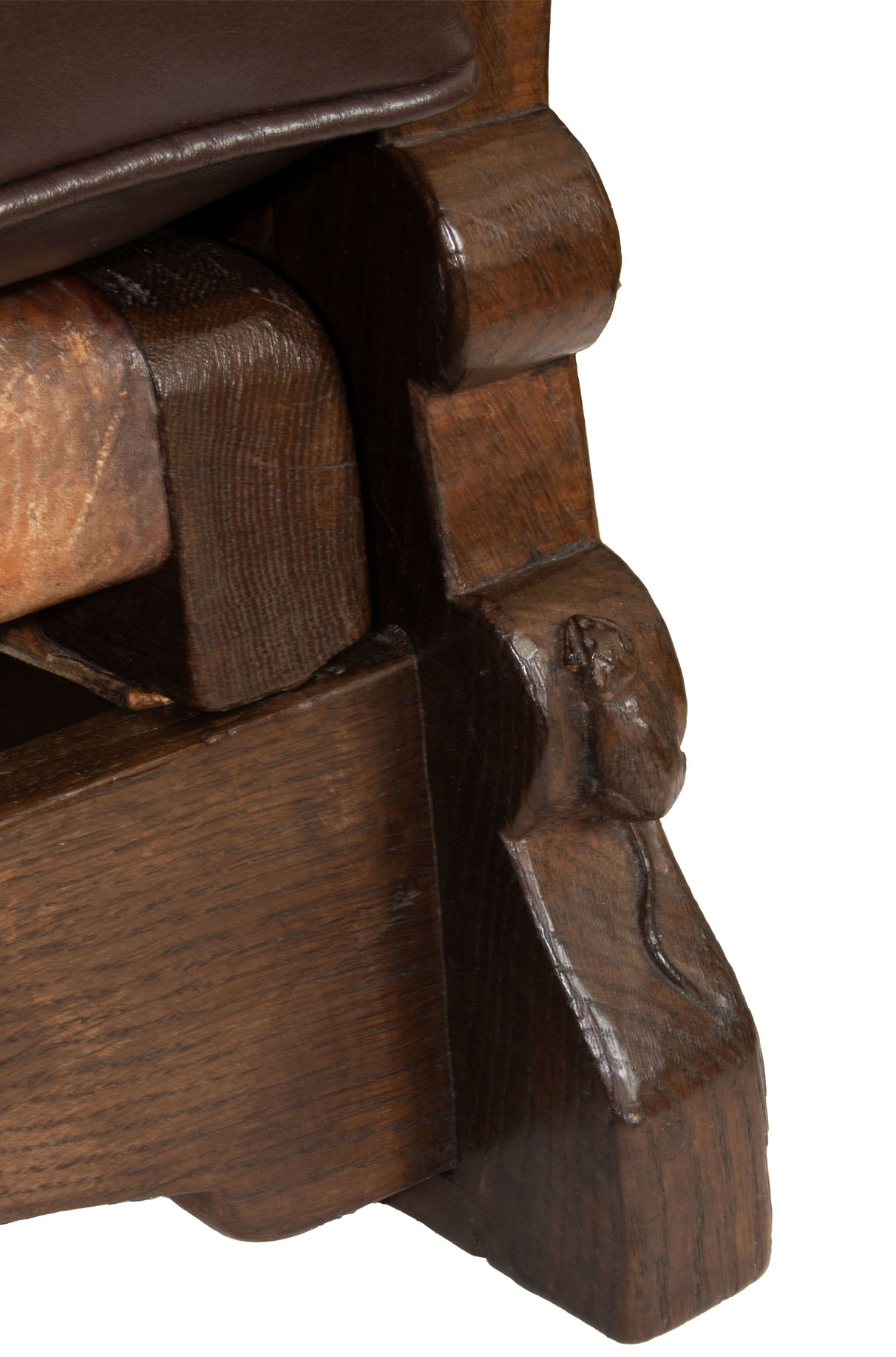 ROBERT MOUSEMAN THOMPSON RARE EARLY OAK RECLINING CHAIR - Image 20