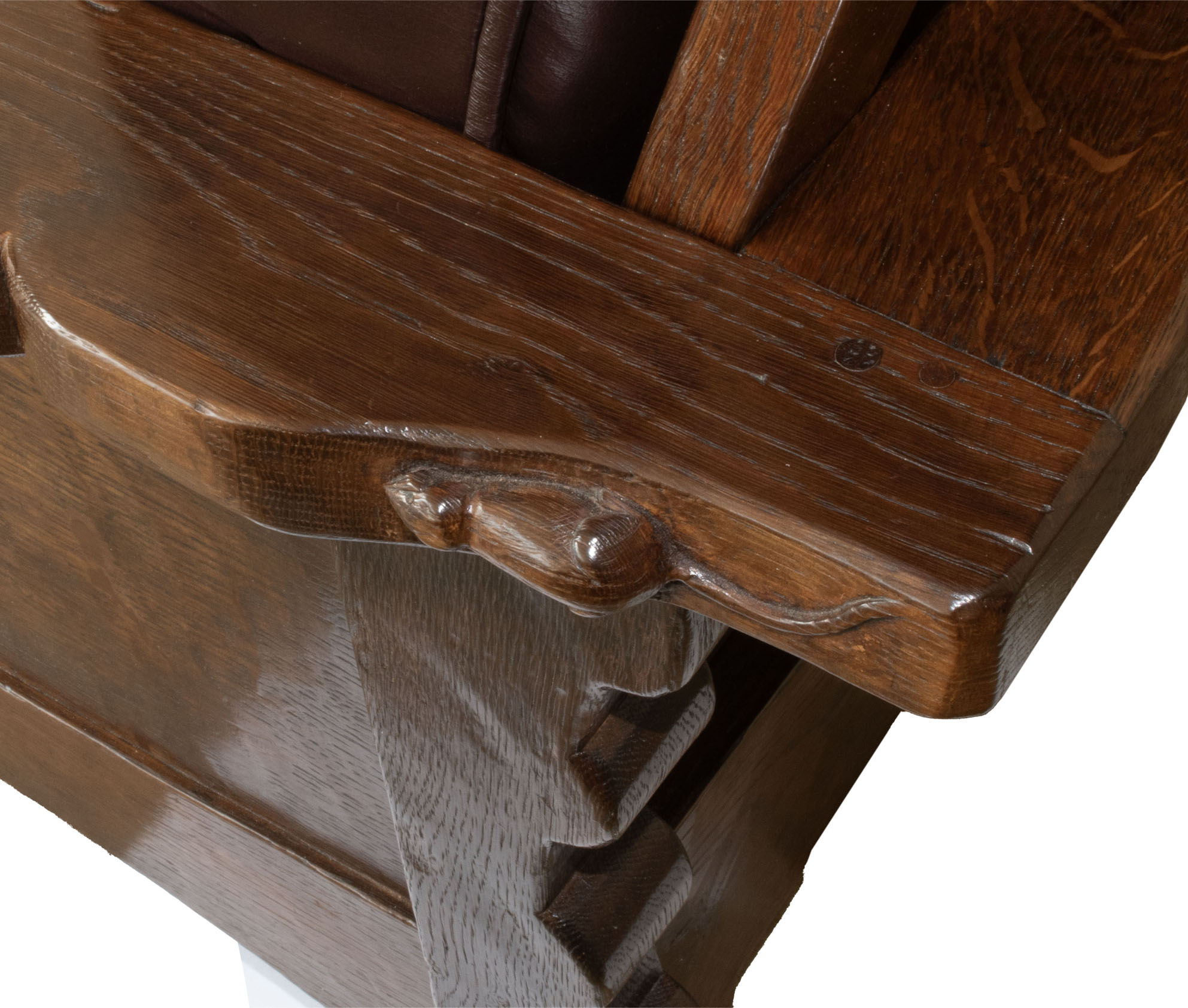 ROBERT MOUSEMAN THOMPSON RARE EARLY OAK RECLINING CHAIR - Image 24