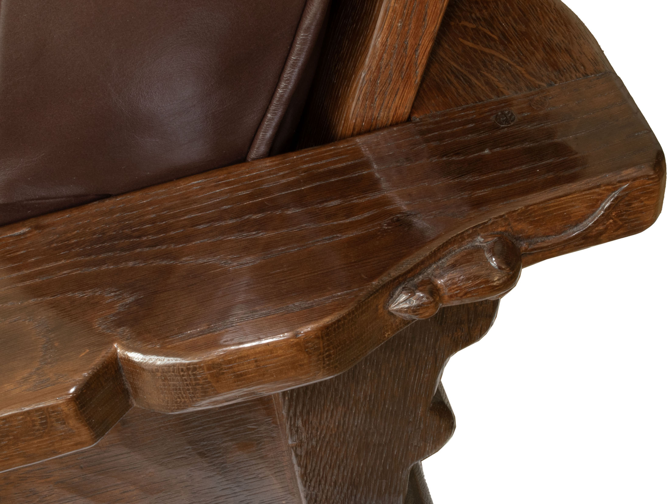 ROBERT MOUSEMAN THOMPSON RARE EARLY OAK RECLINING CHAIR - Image 25