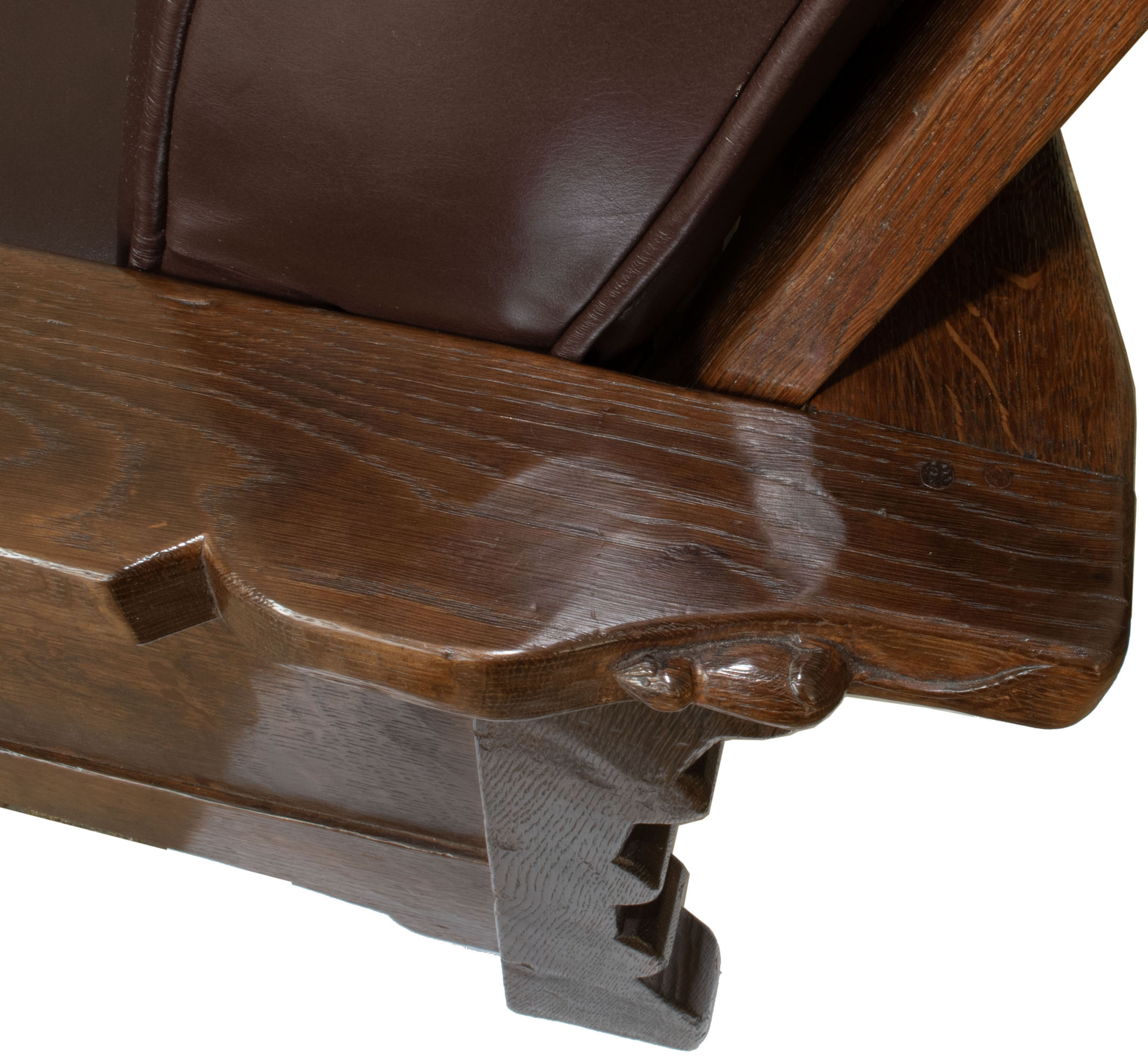 ROBERT MOUSEMAN THOMPSON RARE EARLY OAK RECLINING CHAIR - Image 26