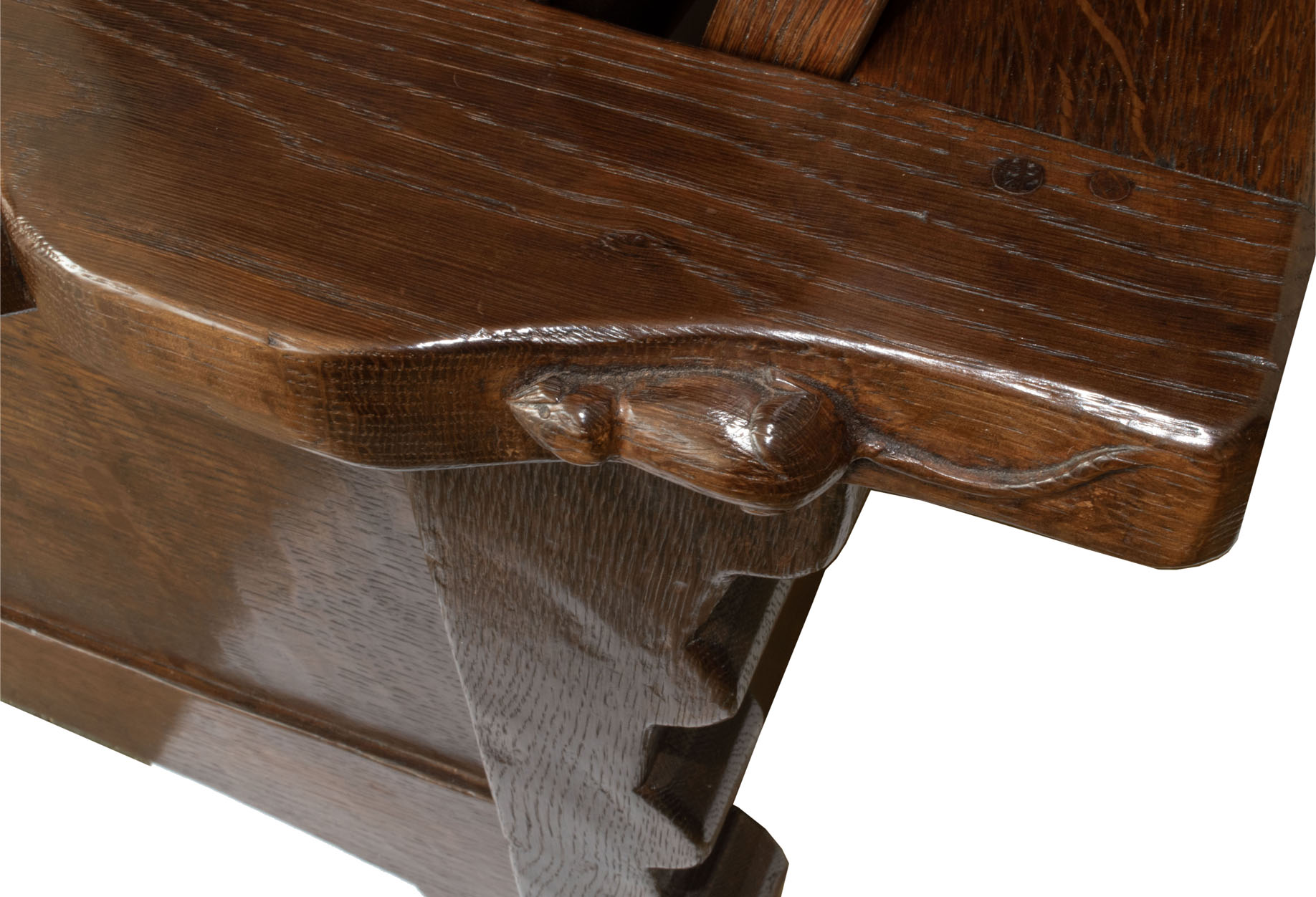 ROBERT MOUSEMAN THOMPSON RARE EARLY OAK RECLINING CHAIR - Image 28