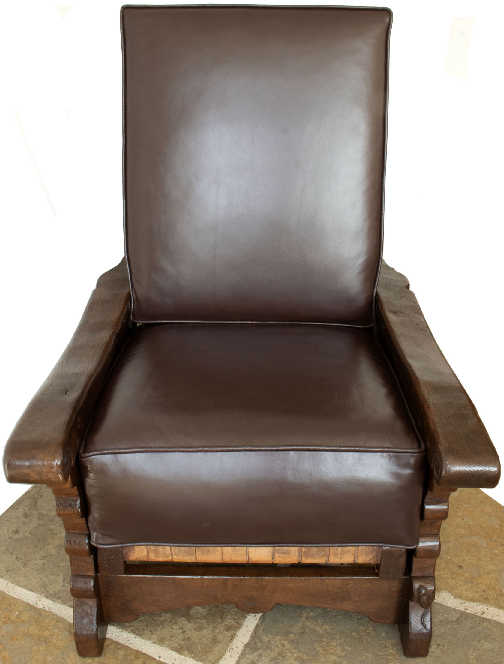 ROBERT MOUSEMAN THOMPSON RARE EARLY OAK RECLINING CHAIR - Image 4