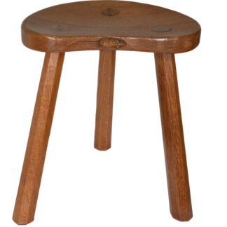 ROBERT MOUSEMAN THOMPSON 3 LEGGED CALF STOOL