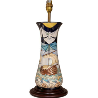 A RARE MOORCROFT 'WINDS OF CHANGE' TABLE LAMP DESIGNED BY RACHEL BISHOP