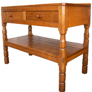 ROBERT MOUSEMAN THOMPSON ADZED OAK SERVING/SIDE TABLE