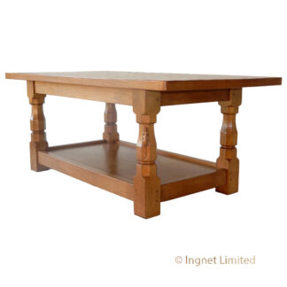 ROBERT MOUSEMAN THOMPSON OAK ADZED COFFEE TABLE