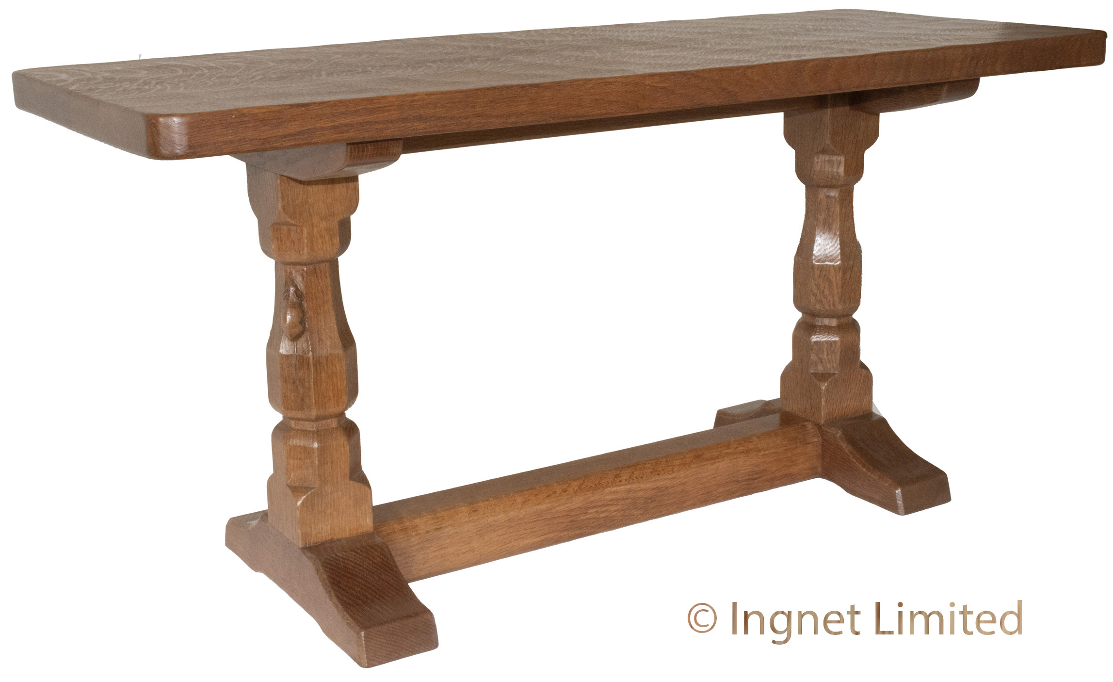 ROBERT MOUSEMAN THOMPSON OAK ADZED COFFEE TABLE - Image 2
