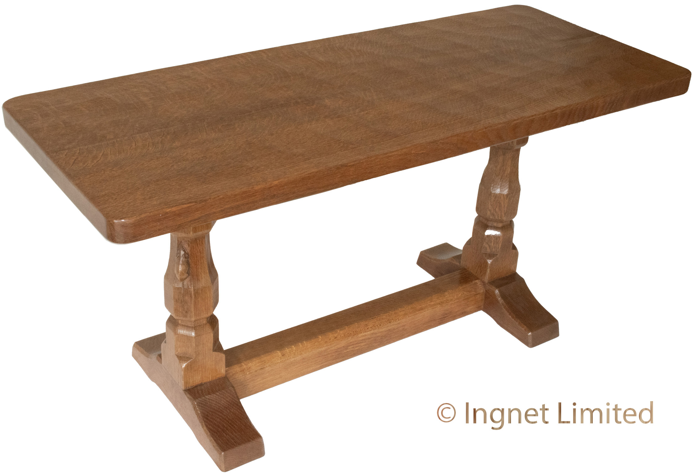 ROBERT MOUSEMAN THOMPSON OAK ADZED COFFEE TABLE - Image 3