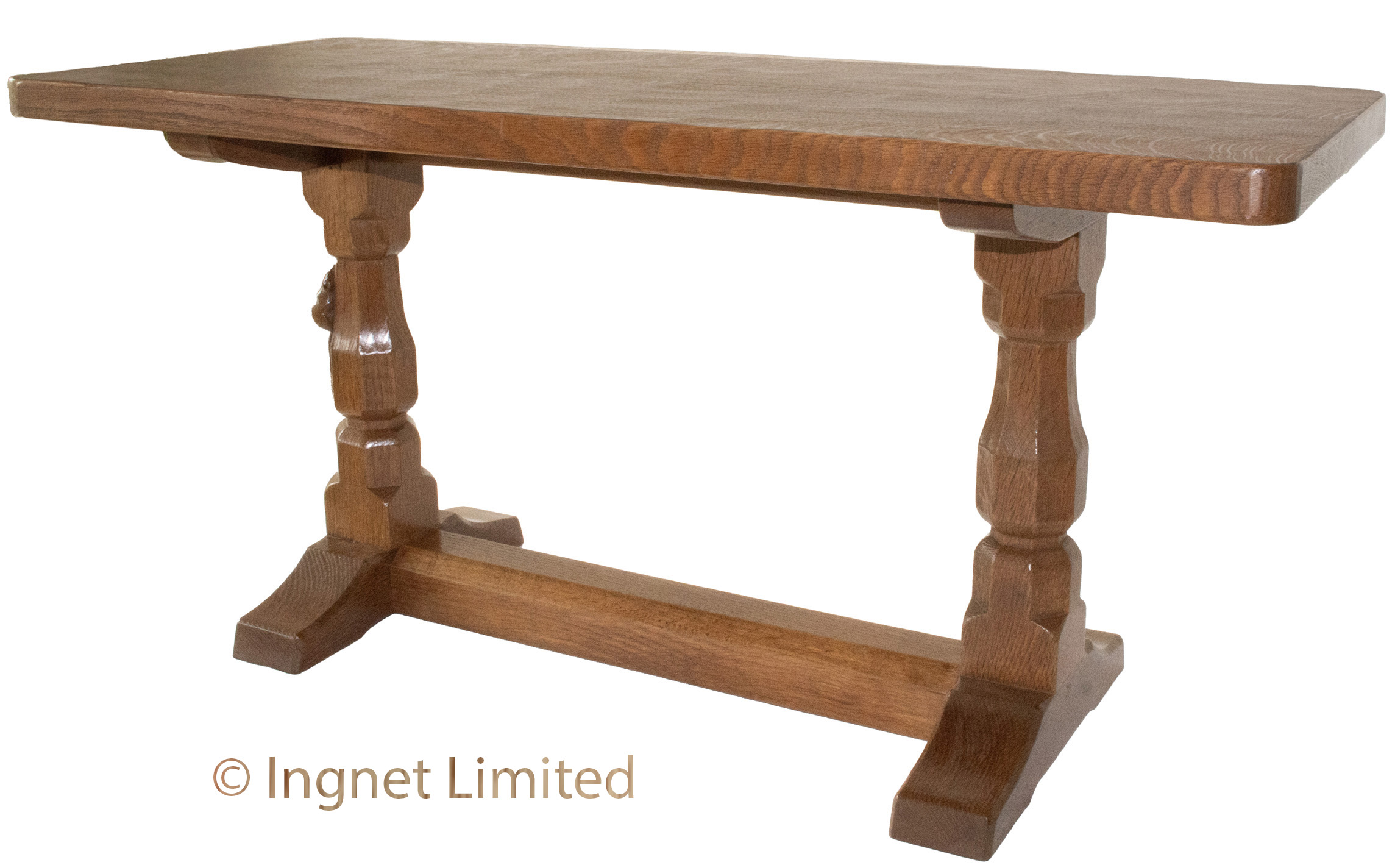 ROBERT MOUSEMAN THOMPSON OAK ADZED COFFEE TABLE - Image 4