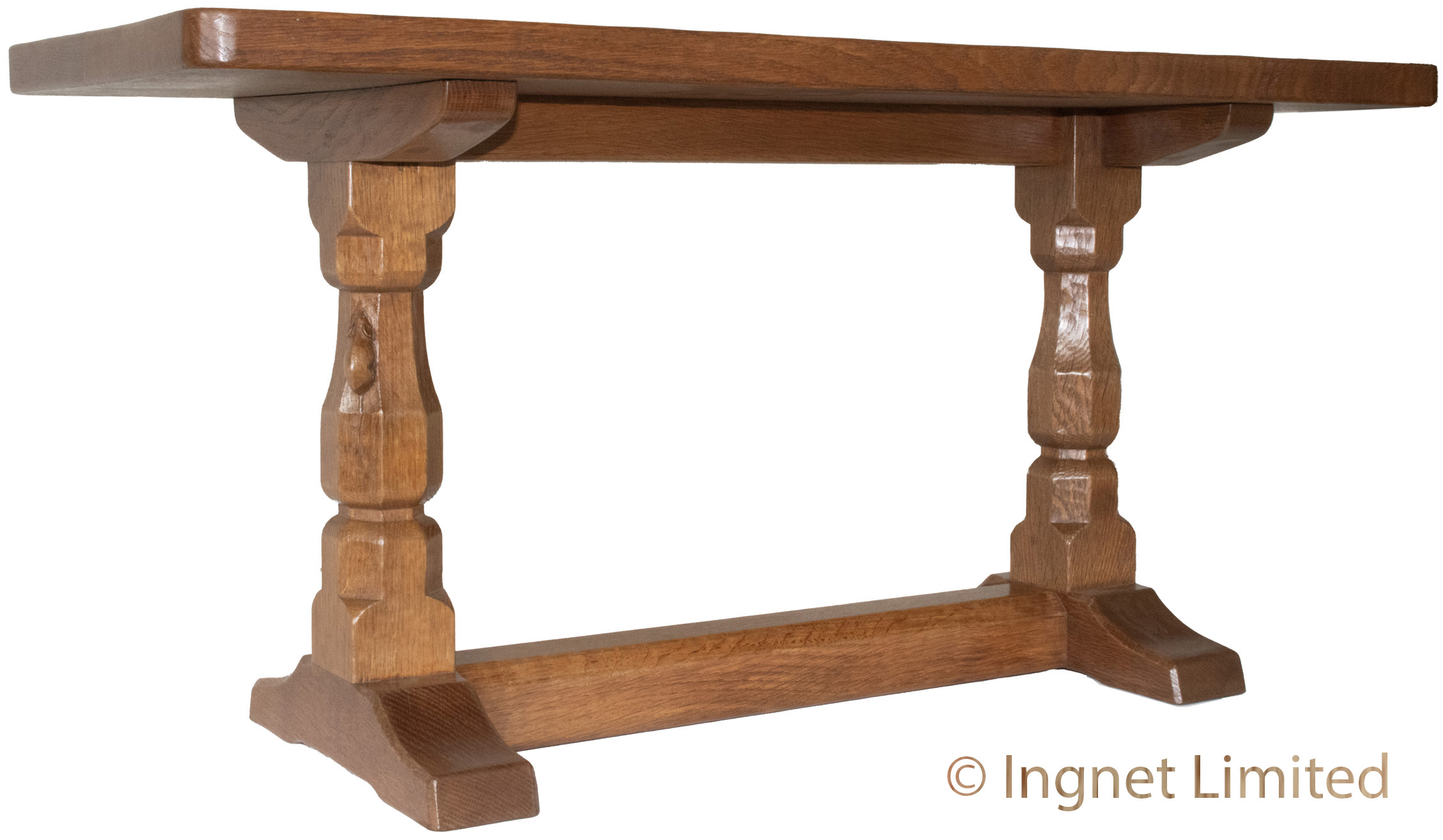 ROBERT MOUSEMAN THOMPSON OAK ADZED COFFEE TABLE - Image 5