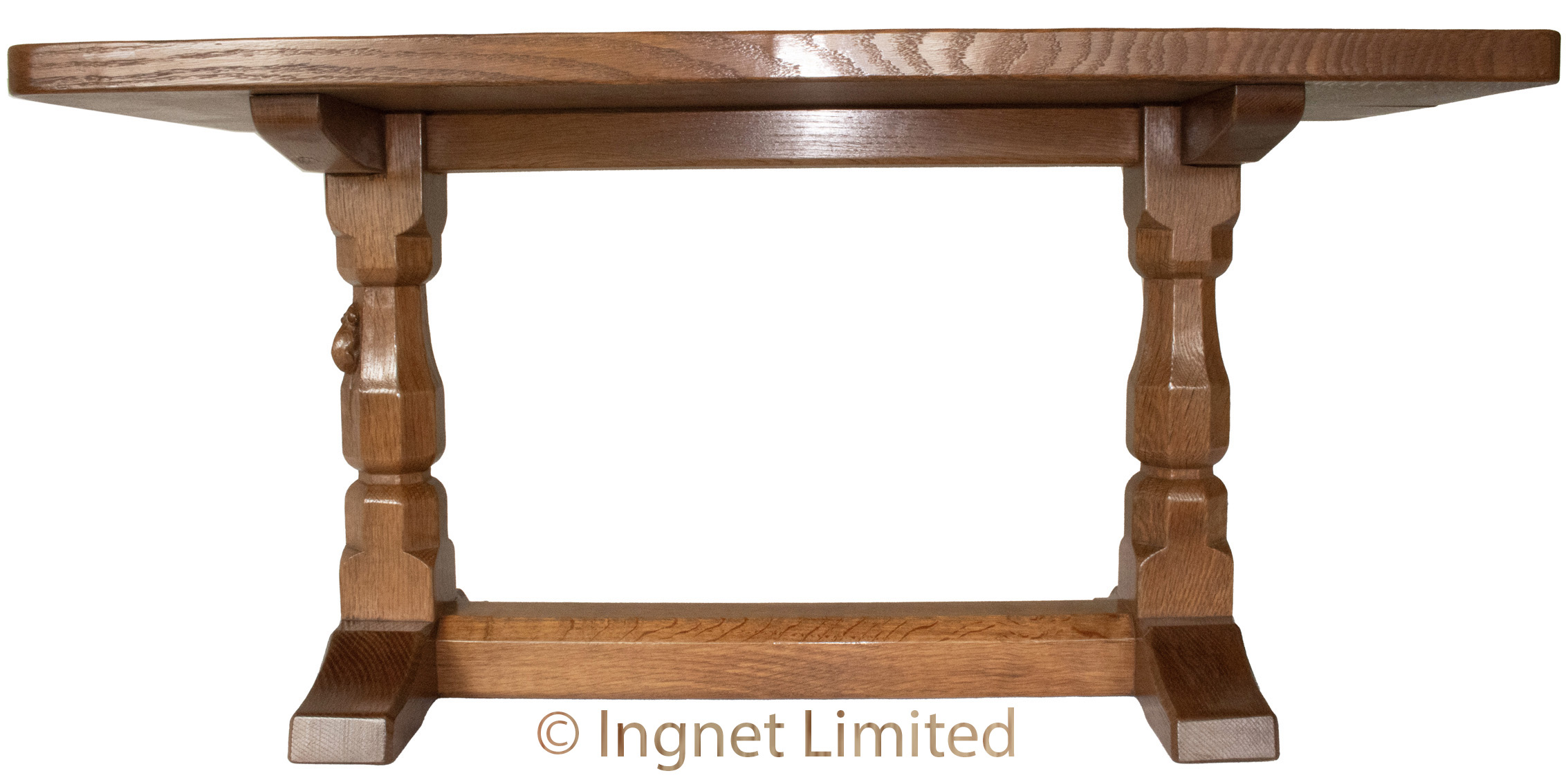 ROBERT MOUSEMAN THOMPSON OAK ADZED COFFEE TABLE - Image 6