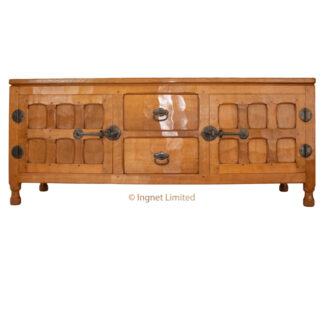 SID POLLARD OAK ADZED SIDEBOARD/MEDIA CUPBOARD