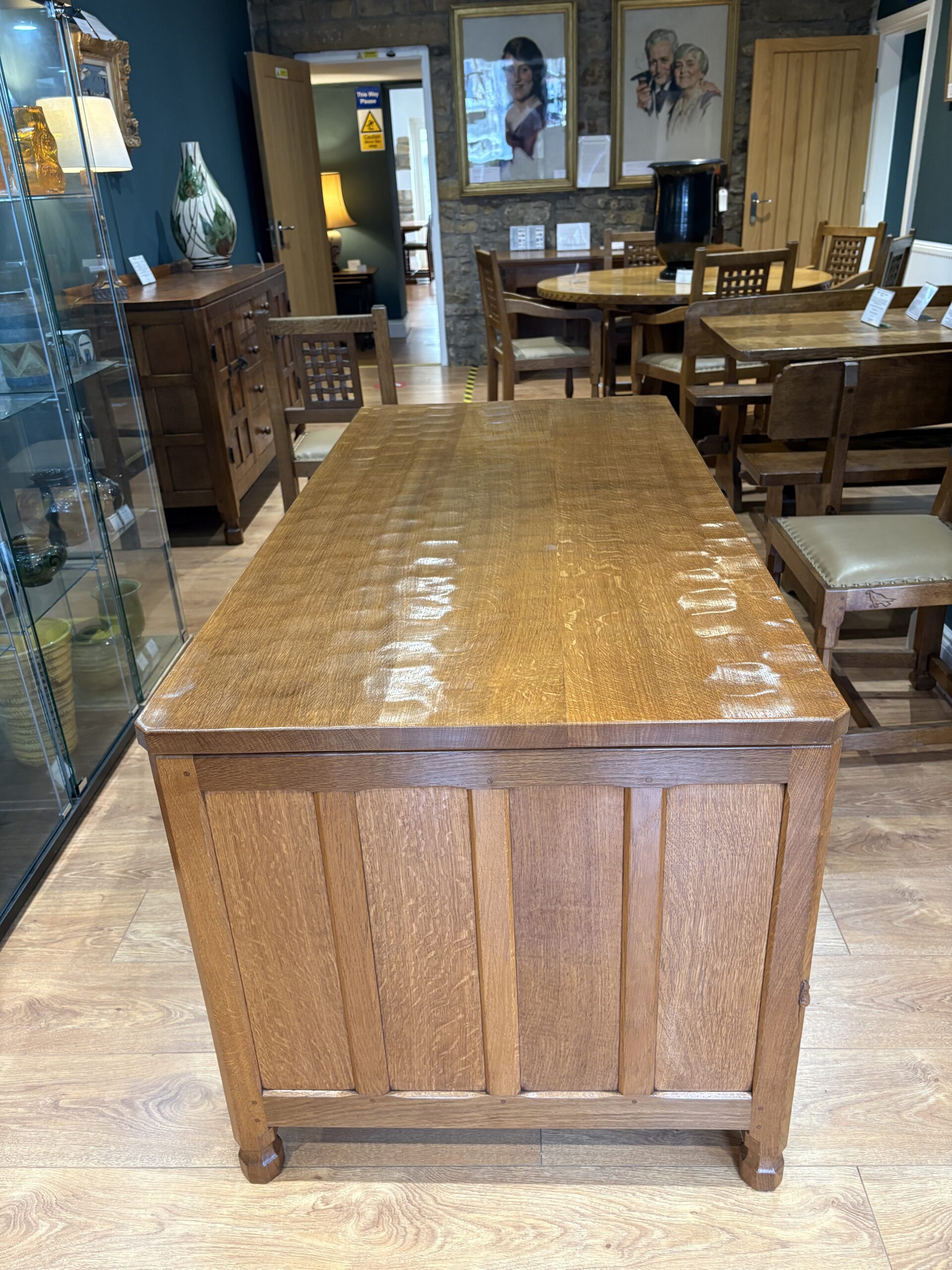 ROBERT MOUSEMAN THOMPSON RARE LARGE DOUBLE SIDED PARTNERS DESK - Image 4