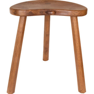 ROBERT MOUSEMAN THOMPSON OAK 3 LEGGED COW STOOL