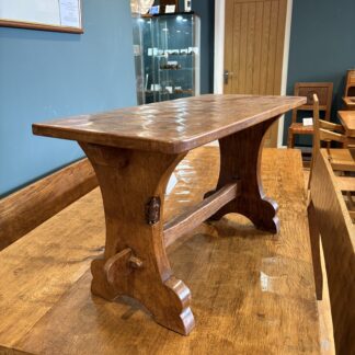 THOMAS GNOMEMAN WHITTAKER ADZED OAK COFFEE TABLE/STOOL