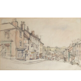 DOUGLAS PITTUCK WATERCOLOUR OF THE BANK, BARNARD CASTLE